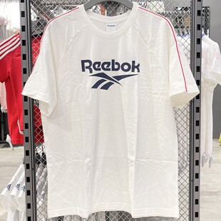 reebok锐步 夏季断码男女同款透气圆领舒适短袖运动休闲T恤FI2893