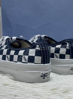 Vans Authentic OG百搭蓝白棋盘格男女同款低帮板鞋子VN0A5FBDLKZ