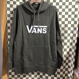 vans 春秋季橄榄绿字母百搭舒适男女同款休闲连帽卫衣vn0a4mm9kcz