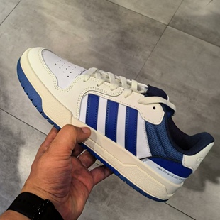 阿迪达斯/ADIDAS情侣款百搭时尚学生复古白蓝休闲运动板鞋 JS3009