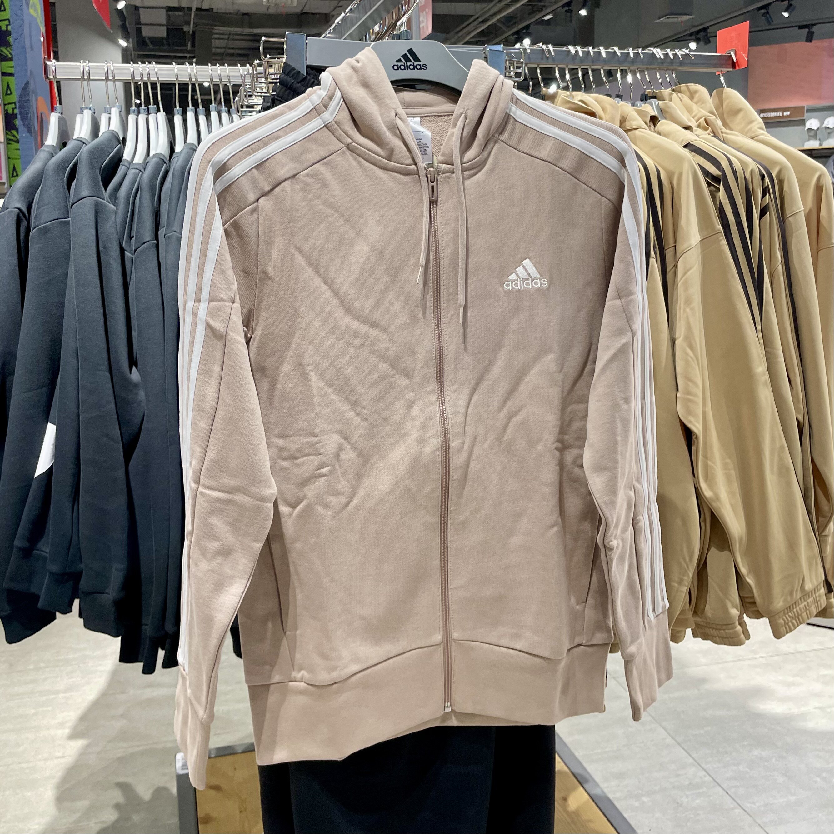 Adidas/阿迪达斯运动外套秋季男款连帽拉链纯棉运动夹克IC9839