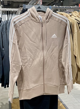 Adidas/阿迪达斯运动外套秋季男款连帽拉链纯棉运动夹克IC9839