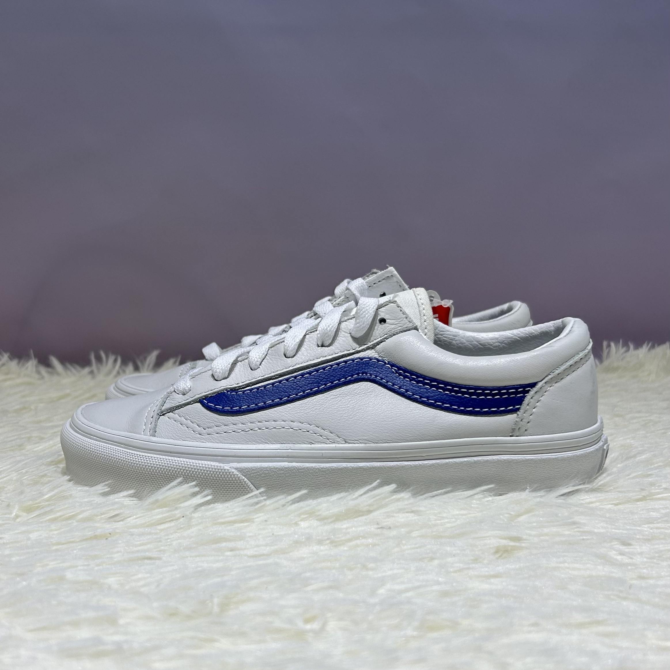 Vans Style 36百搭男女同款蓝白低帮休闲皮质板鞋子VN0A54F6A6C