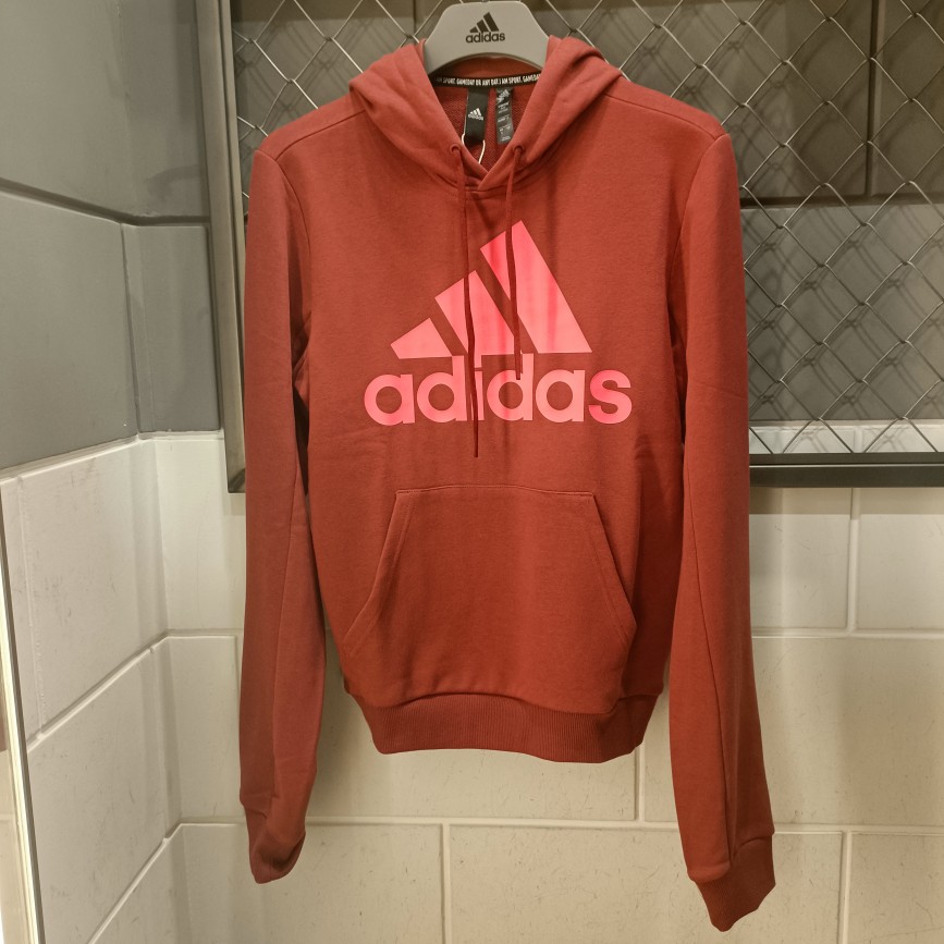 adidas阿迪达斯红色卫衣男2022秋季休闲针织上衣连帽运动服FT8414