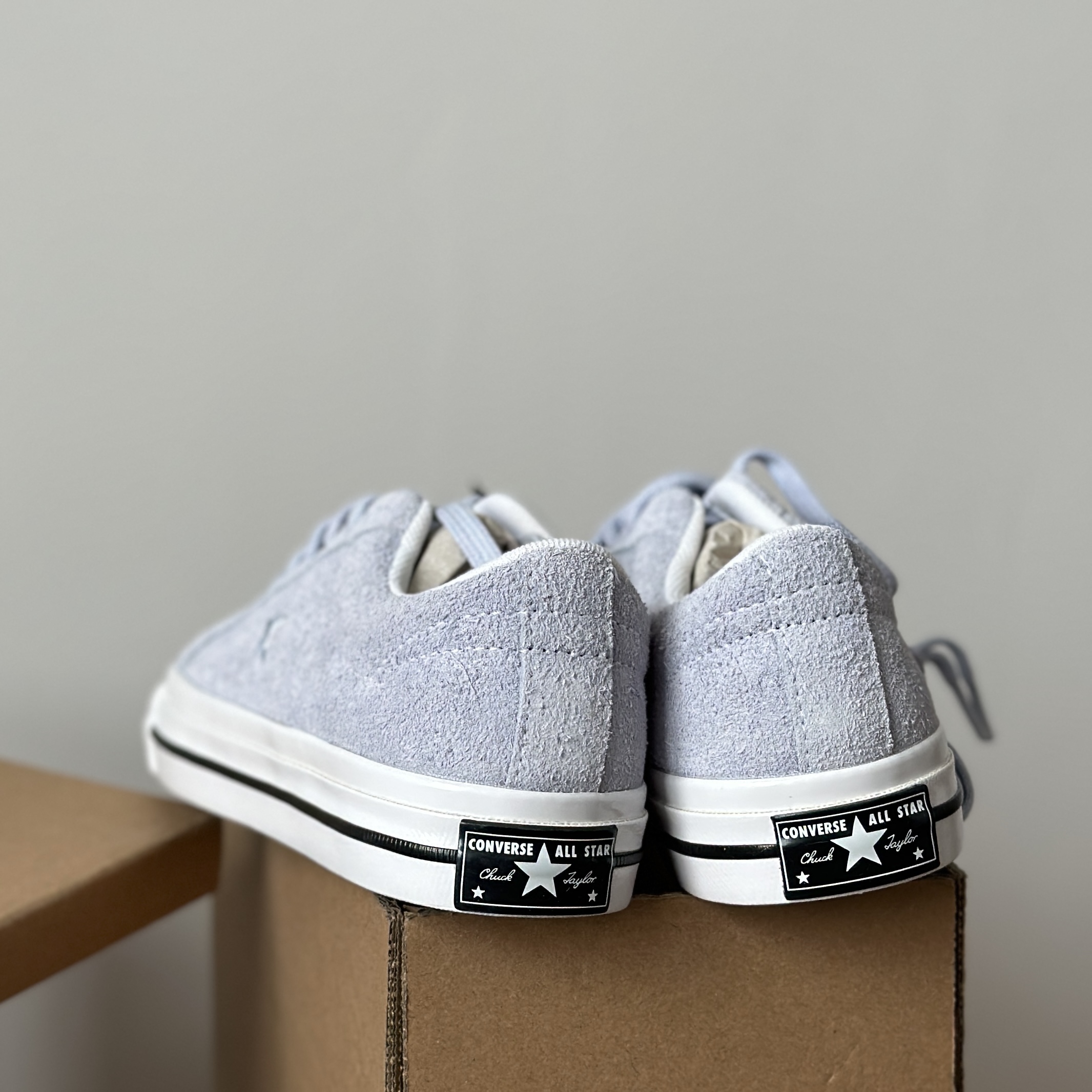 匡威Converse One Star浅灰蓝低帮翻毛皮休闲运动滑板鞋172387C