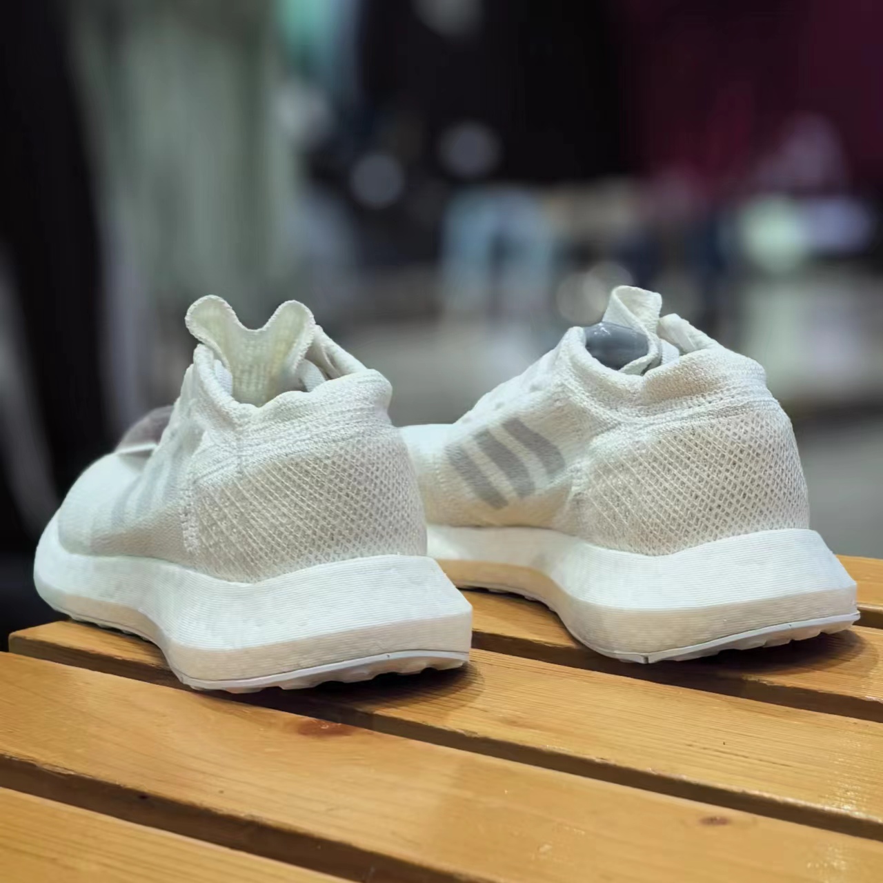 阿迪达斯Pure boost爆米花跑步鞋男女套脚舒适织物运动鞋 F35787