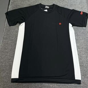 锐步Reebok 夏季男子复古黑白拼色速干透气运动休闲短袖T恤EJ8679