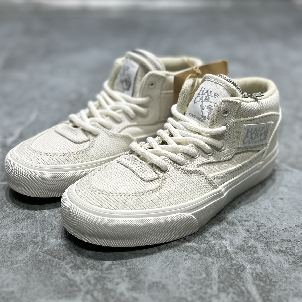 vans Half Cab男女同款纯白vault编织vr3环保板鞋子VN0007PUJVY1