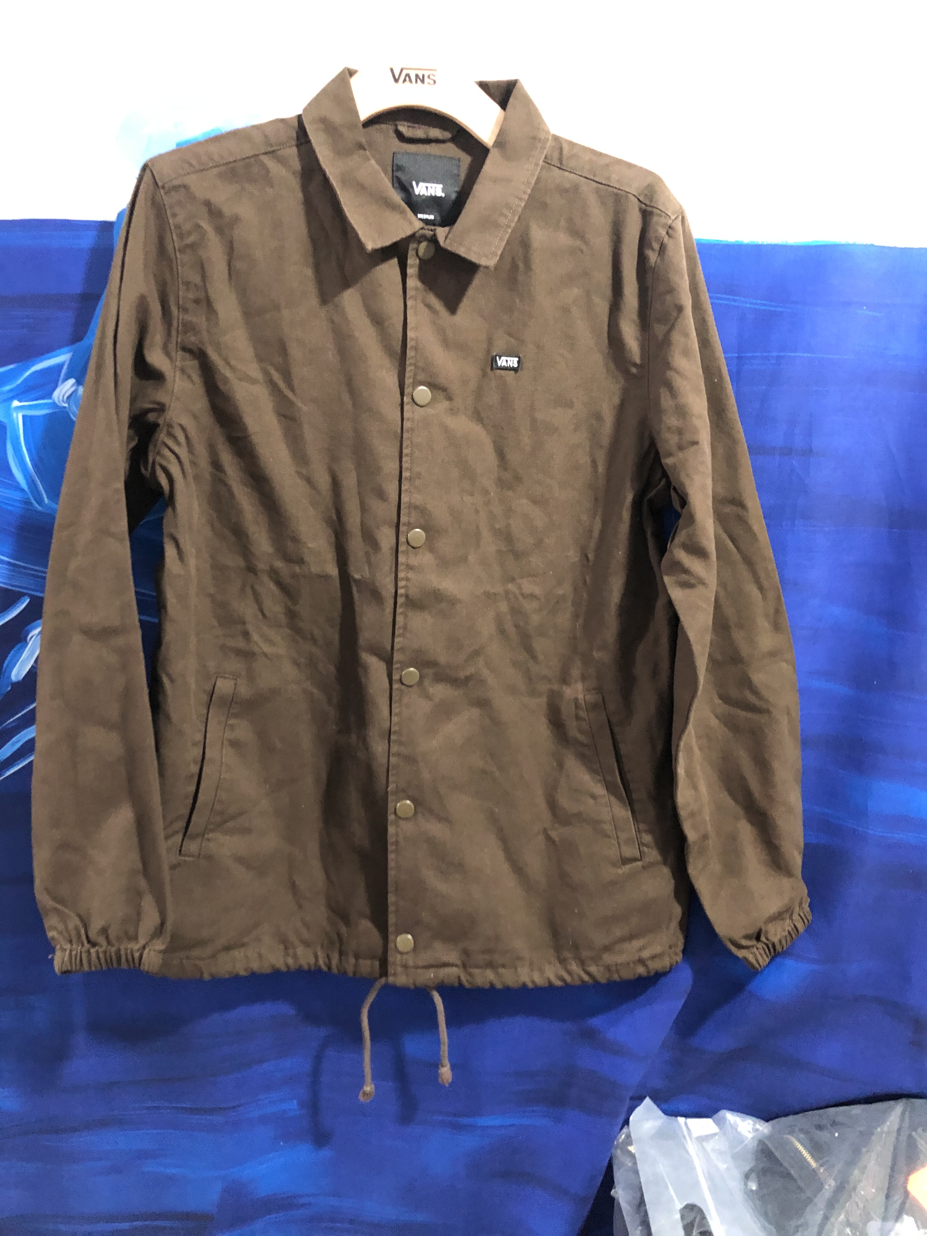 Vans 春秋新款百搭休闲男款翻领棕色外套Vn0A5fpq3n1