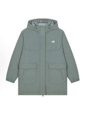 NEW BALANCE 秋冬季绿色新款百搭舒适男女通用连帽羽绒服AWJ33332