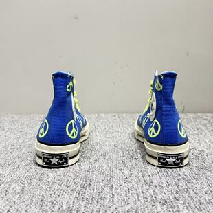 Converse匡威1970s蓝色高帮帆布鞋女三星标系带休闲板鞋167913C