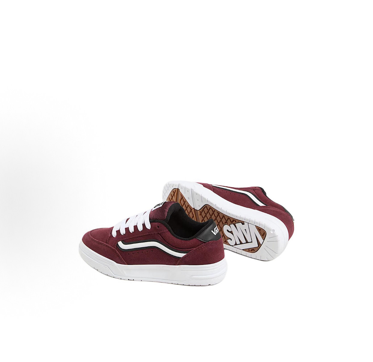 vans 春秋酒红色新款百搭舒适男女同款休闲翻毛皮板鞋VN000D4PFCG