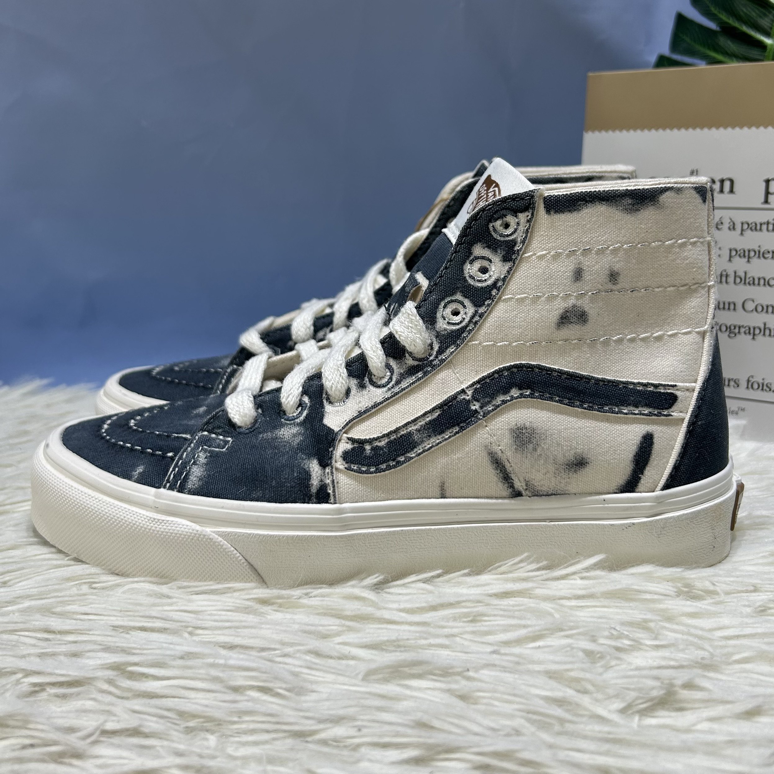 vans sk8 eco潮流百搭青花瓷晕染男女同款高帮板鞋vn0a4u168cp