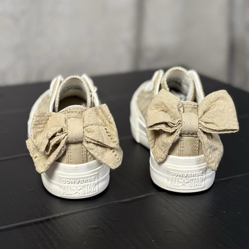 CONVERSE匡威All Star Lift女蝴蝶结低帮厚底帆布鞋A10246C N仓