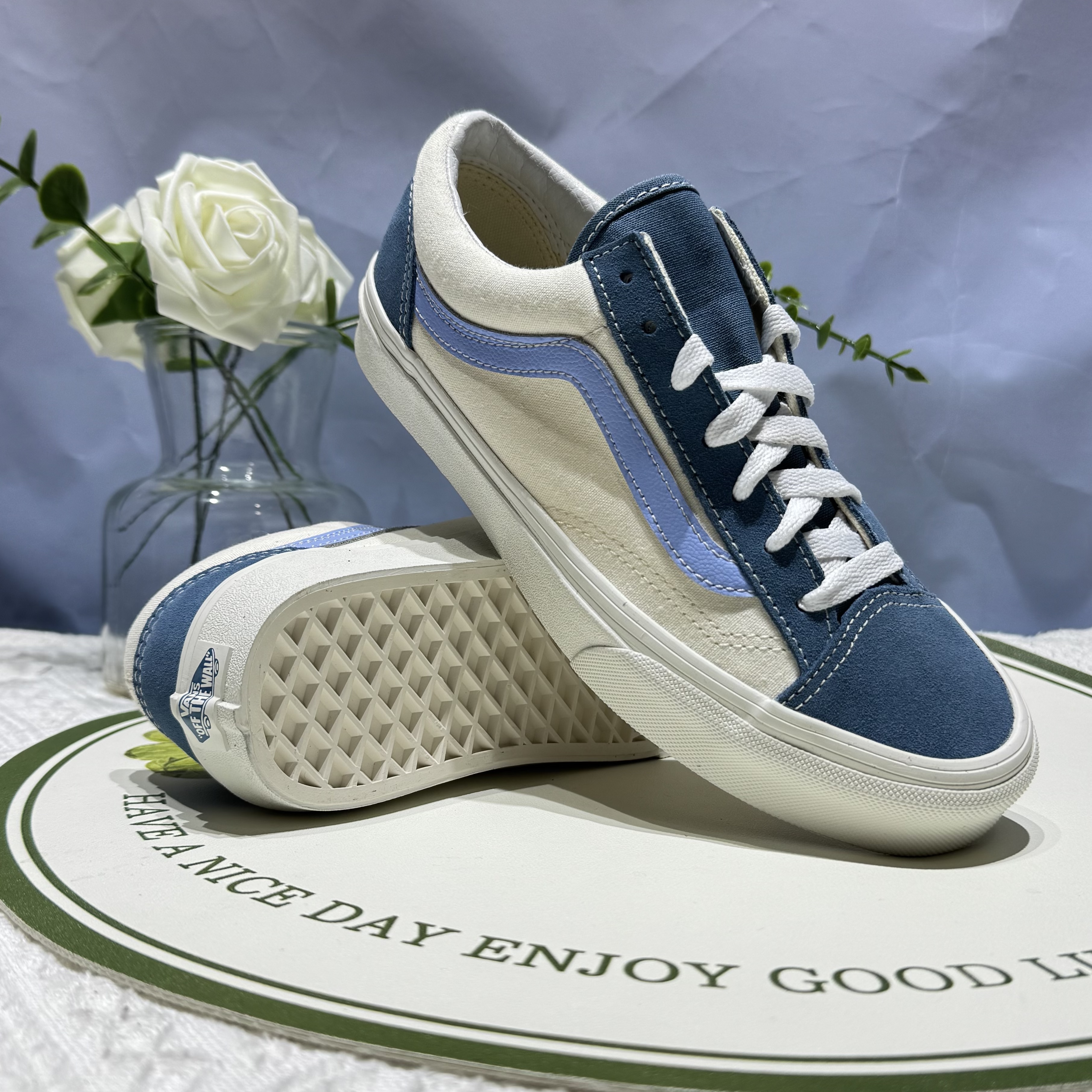 Vans Style 36小清新穿搭浅蓝紫男女同款低帮板鞋子VN0A54F67Z2