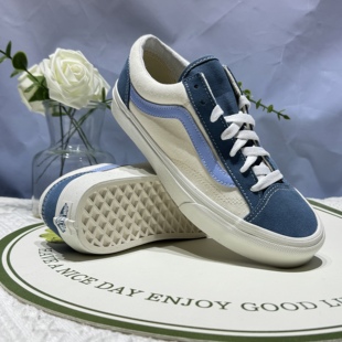 低帮板鞋 36小清新穿搭浅蓝紫男女同款 子VN0A54F67Z2 Style Vans