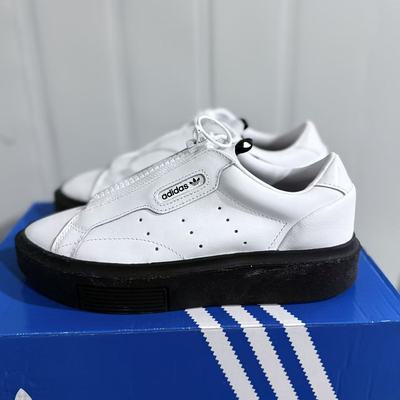 adidas 阿迪Sleek Super Zip时尚潮流黑白拉链气质低帮板鞋EF1899