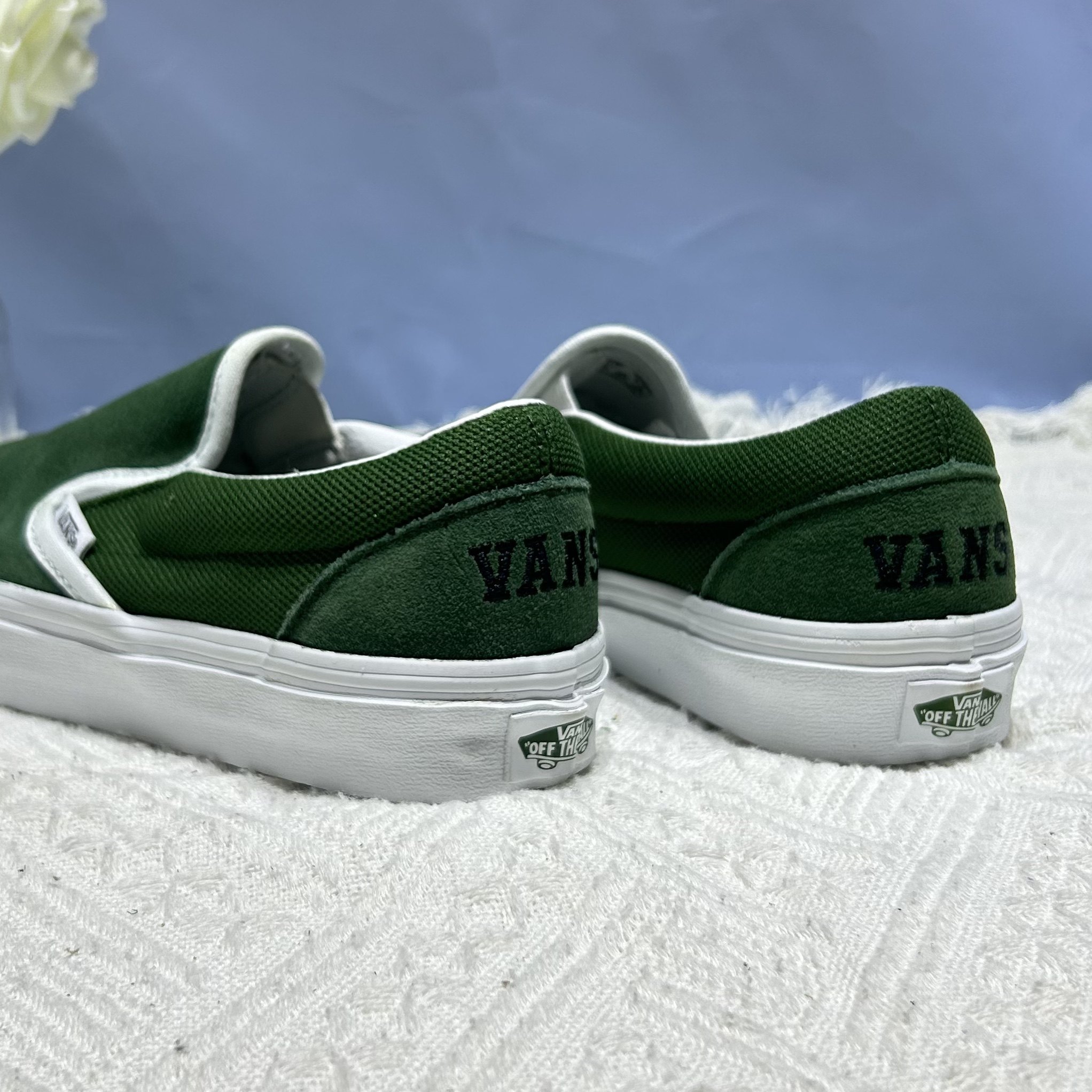Vans Slip-on双绿耐磨麂皮拼接潮流百搭男女同款板鞋VN0A7Q5DY9H,运动鞋new,板鞋,淘宝优惠券,粉丝福利购,淘宝优惠卷