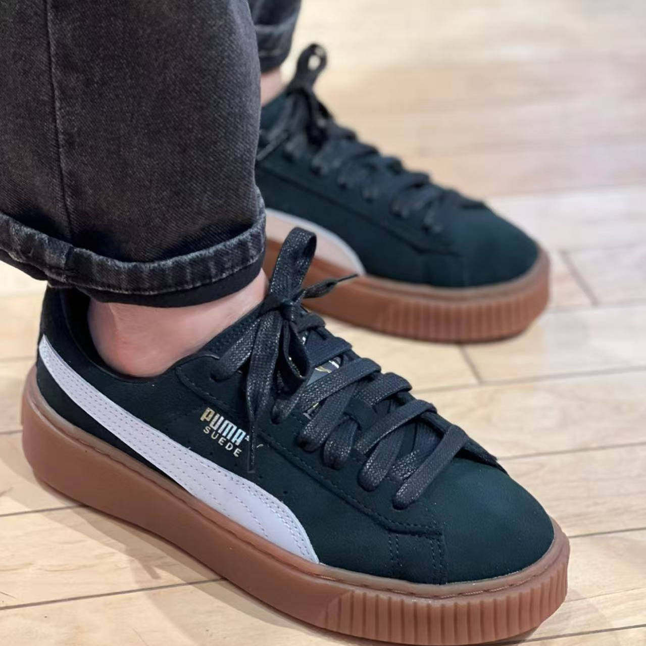 Puma/彪马蕾哈娜金标经典松糕厚底系带复古女子休闲板鞋363559