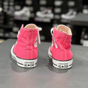 CONVERSE匡威All Star女款玫红色高帮舒适百搭帆布鞋A08136C
