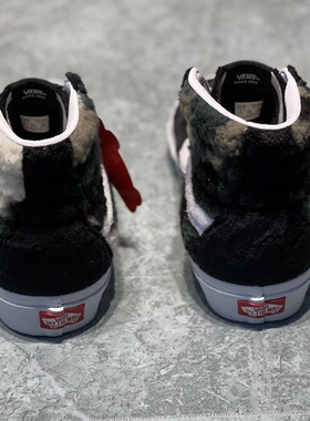 VANS范斯SK8-Hi男女迷彩高帮摇粒绒休闲运动滑板鞋子VN0A5JMJA58