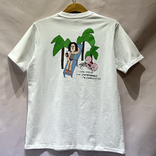 短袖 Vans 悠闲度假兔子女孩白色纯棉男女同款 新款 VN000QF6WHT 夏季