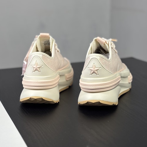 Converse Run Star 匡威女子低帮夹心厚底帆布鞋桃花粉A13853 N仓