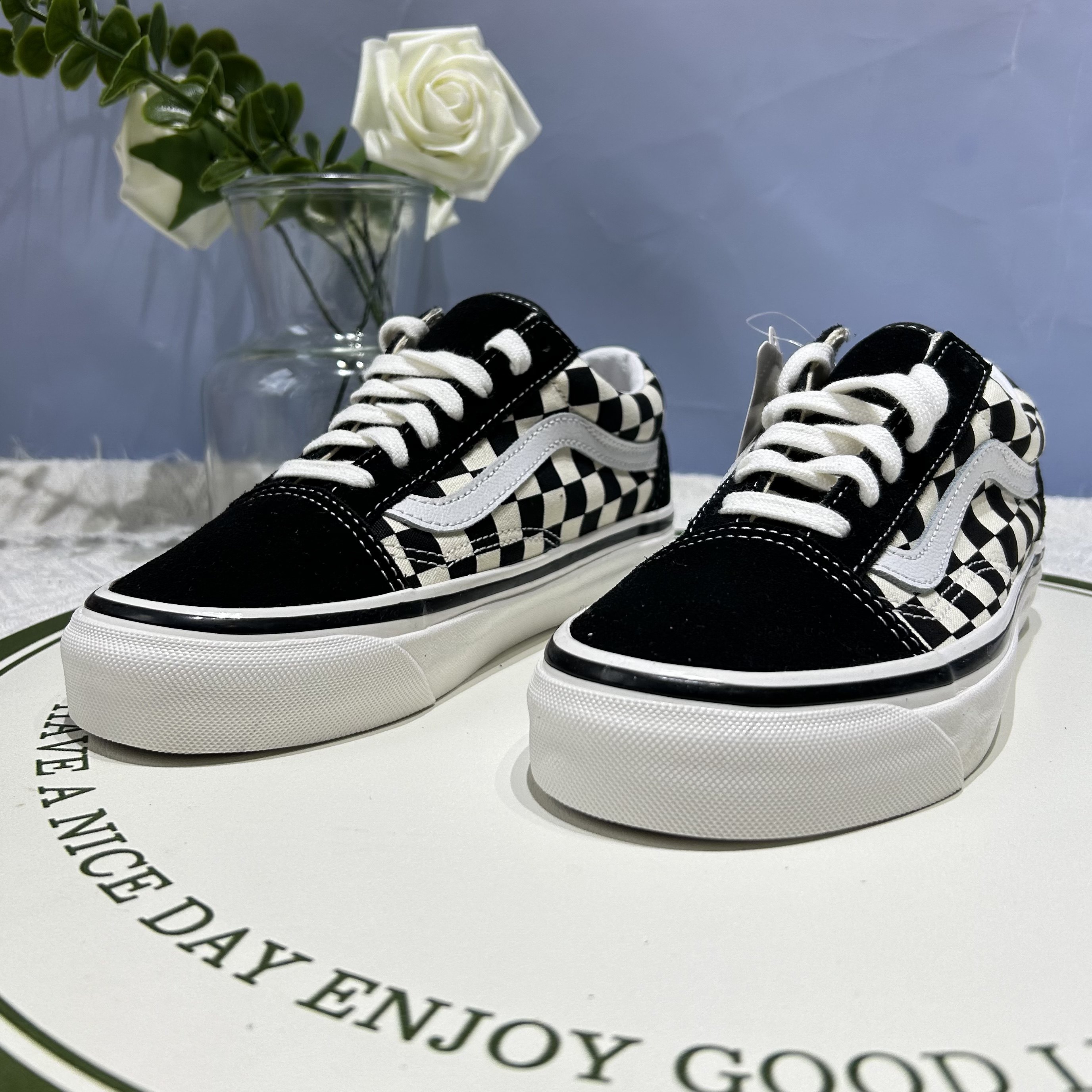 Vans OldSkool安纳海姆王鹤棣同款黑白棋盘格情侣板鞋VN0A38G2OAK,运动鞋new,板鞋,淘宝优惠券,粉丝福利购,淘宝优惠卷