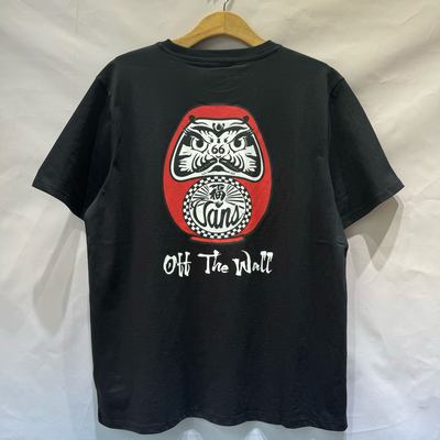 Vans潮流百搭招福达摩印花大logo男女同款黑色短袖T恤VN000NUUBLK