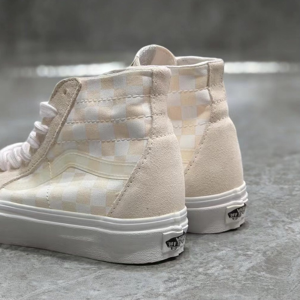 vans sk8高帮粉色棋盘格男女同款百搭休闲帆布板鞋子VN0A7Q62C13 运动鞋new 板鞋 原图主图