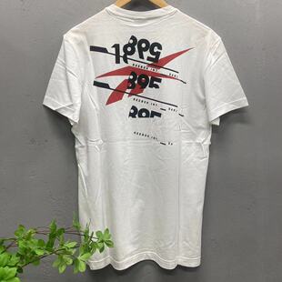 Reebok锐步 夏季男子经典复古印花轻薄透气运动休闲短袖T恤FJ4637