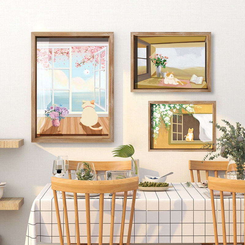 【猫一杯】插画风小众挂画~电表箱开关遮挡装饰画这是一只喵呀~