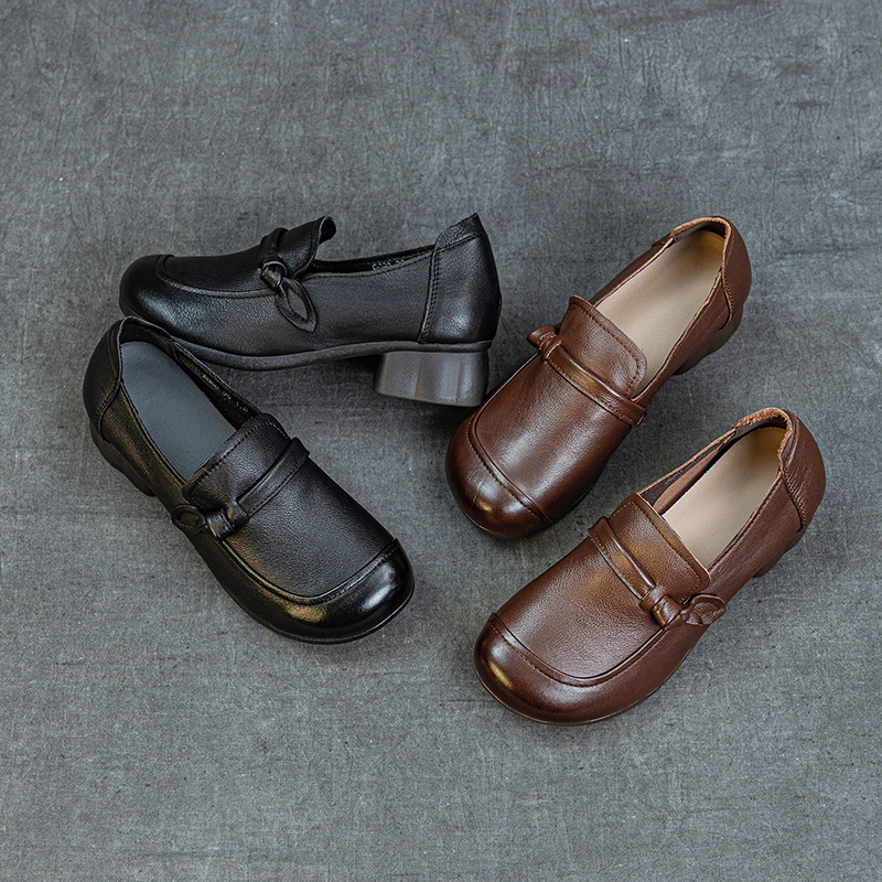 真皮一脚蹬防滑通勤舒适女皮鞋