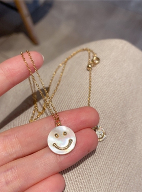 天然白贝母项链女夏季吊坠轻奢