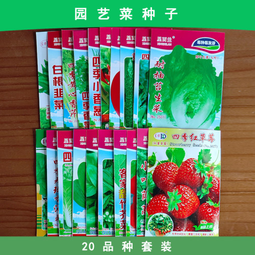 家庭园艺菜种子中彩包20种套装水培土培生菜油麦草莓黄瓜樱桃萝卜