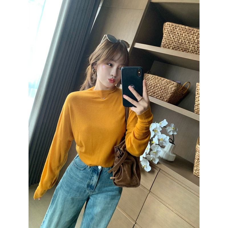 FAN 秋冬新款【原*价398】软糯设计师款半高领套头针织上衣