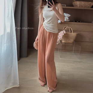 夏季 垂坠显瘦凉感直筒休闲裤 新品 加色 会呼吸真丝丝绒 FAN