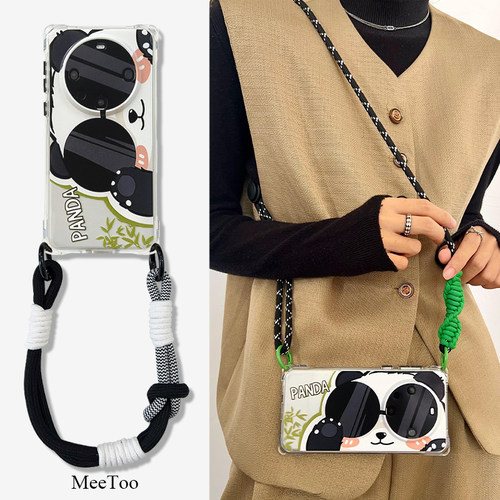 适用华为mate60Pro挂绳斜挎硅胶