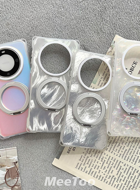 magsafe磁吸旋转支架手机壳适用华为MATE60PROVIVOX200苹果16PM斜挎可背15PRO防摔PURA70PRO高级感纯色支点壳