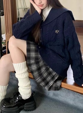 美少女的jk搭配神器~针织袜套女2025秋季新款显瘦腿套纯色堆堆袜