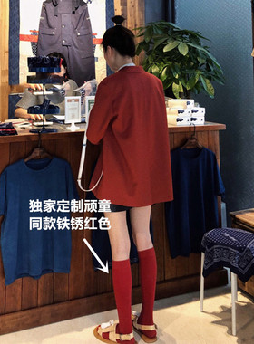 网红同款顽童大人高筒袜纯色酒红黑色中筒袜女学院风及膝袜小腿袜