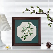 画框宋锦刺绣相框花型卡纸中式 复古国画字画框正方形中古相框摆台