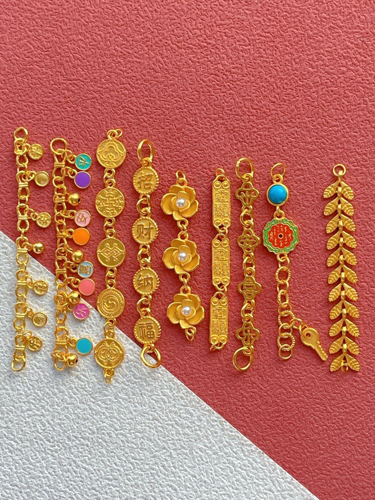 S925 ANCIENT SILVER GOLD-PLATED FITTINGS BURNT BLUE PEACE JOY HAPPINESS BLESSINGS BARLEY EARS FIVE ELEMENTS MOUNTAIN GHOSTS SPEND MONEY TO EXTEND THE CHAIN