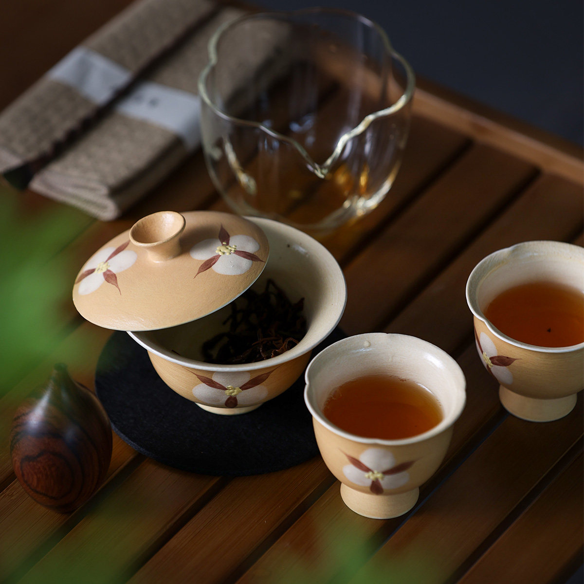 不觉&牧渔手绘盖碗顺丰包邮