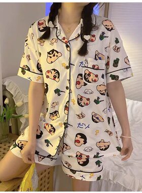 睡衣女卡通夏季简约短袖仿纯棉