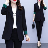 反口洋气百搭撞色小西装 女装 外套2026春季 大码 显瘦上衣女 新款 法式