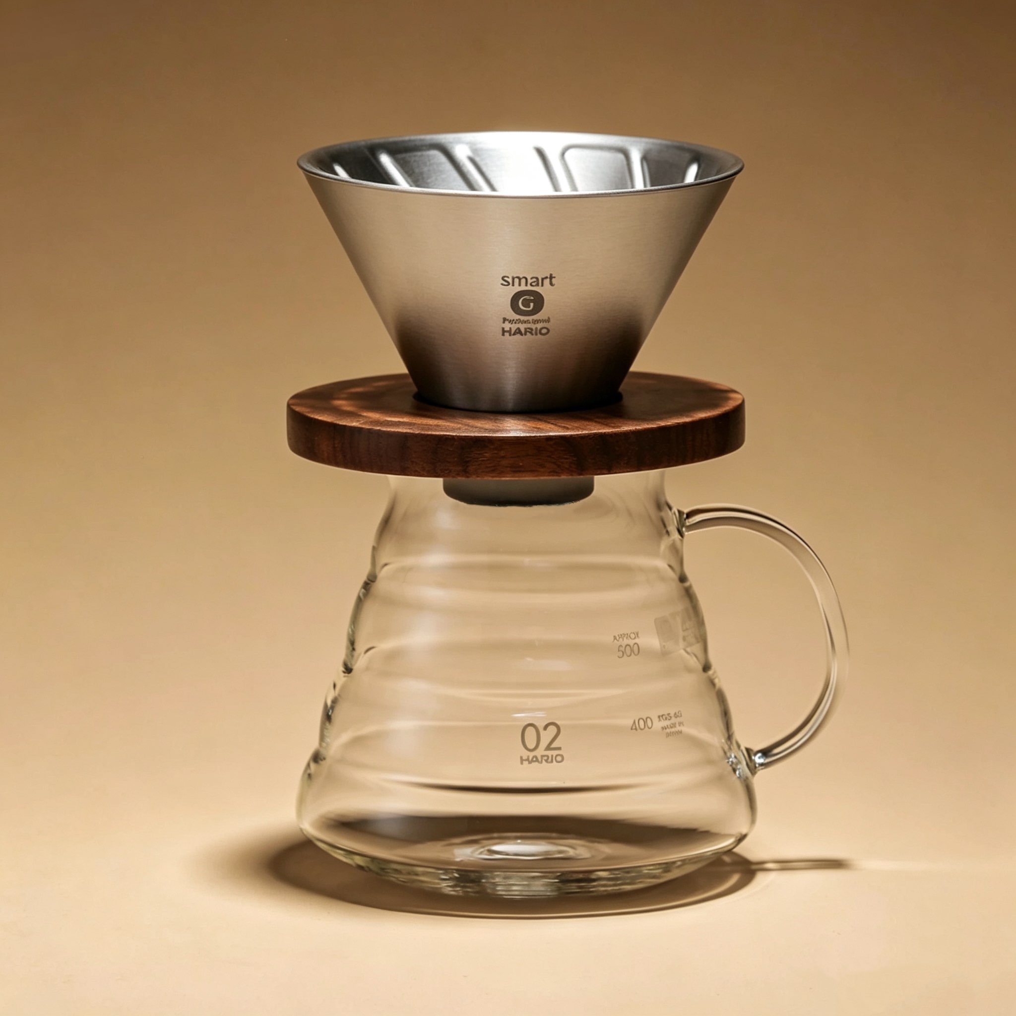新品HARIO V60双层钛滤杯手冲咖啡滴滤杯黑胡桃木滤杯VDL