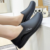 防水厨房胶鞋 低帮雨鞋 水鞋 女洗车工作鞋 女款 成人防滑浅口雨靴时尚