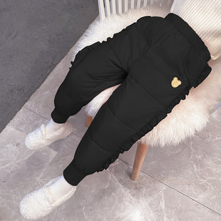 子儿童加绒加厚女童洋气时髦保暖裤 女宝宝羽绒棉裤 裤 冬装 2025新款