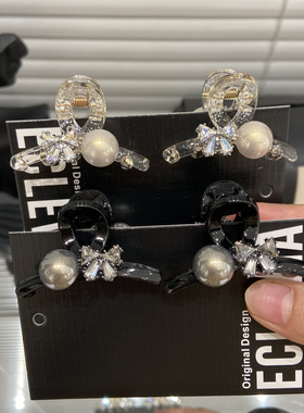 E4420 两只装珍珠小号抓夹高级感刘海夹侧边夹公主头夹子头饰发卡